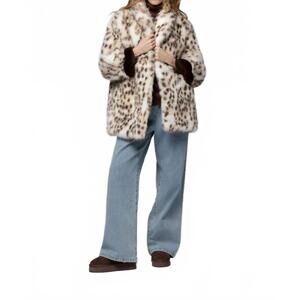 NEW MAX&MOI vayna faux fur jacket in cheetah print